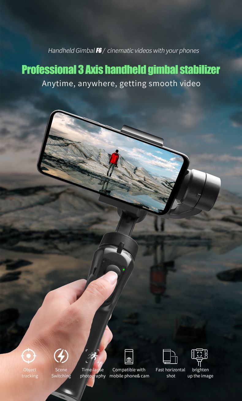Glazbeni festival Novopridošli fleksibilni selfie štap, profesionalni 3-osni ručni stabilizator za praćenje lica i objekata, gimbal mobilne kamere_voghion.com