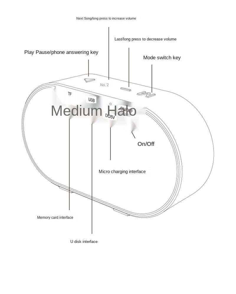 tragbarer Subwoofer-Desktop, bunter Stahlpistolen-Bluetooth-Minilautsprecher_voghion.com