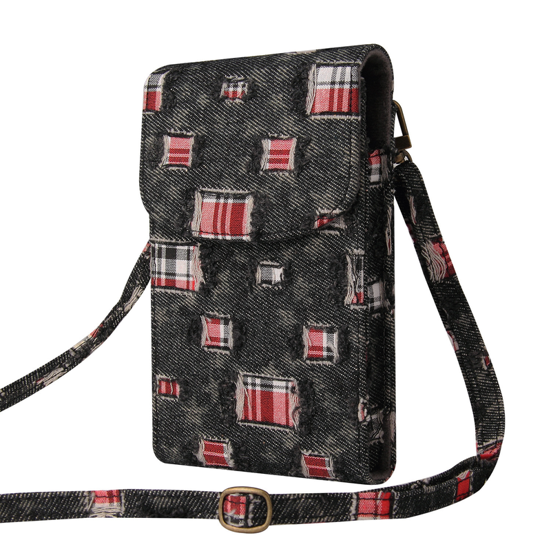 Mobiltelefonväska för kvinnor 2023 ny multifunktionell crossbody-väska retro europeisk och amerikansk mini en-axel krokodil mönster myntväska_voghion.com