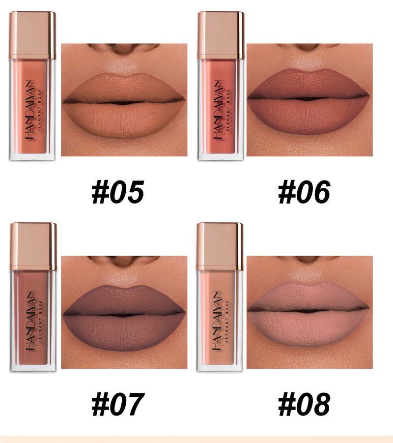 HANDAIYAN 8 - Color Quick - Drying Lip Gloss, Non - Stick Cup, Long - Lasting Matte Lipstick_voghion.com