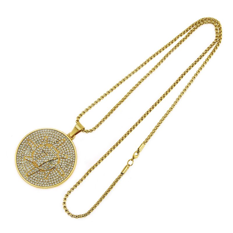 Men's Accessories Number 7 Three-dimensional Round Pendant Necklace_voghion.com