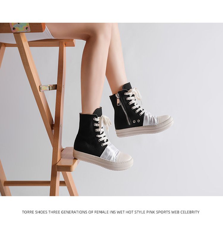Herrenschuhe Ro High Top Schuhe Damenschuhe Satin Plissee Paar Canvas Schuhe Herren Sport Freizeit Street Dance All Match Version Schuhe Trend_voghion.com