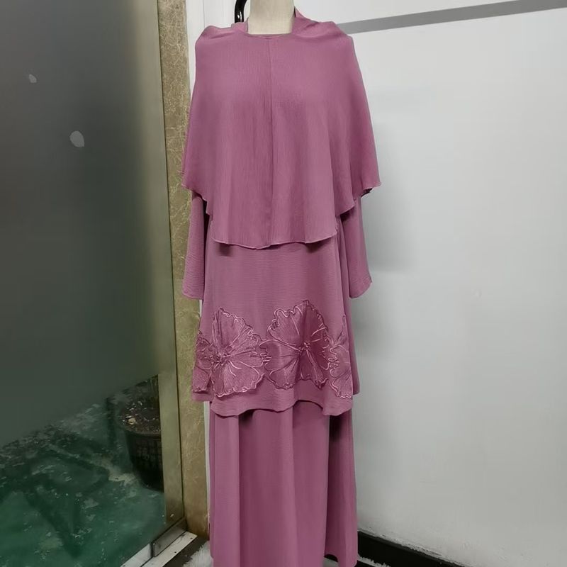 Vestido de tres piezas con bordado de nueva moda para mujer_voghion.com