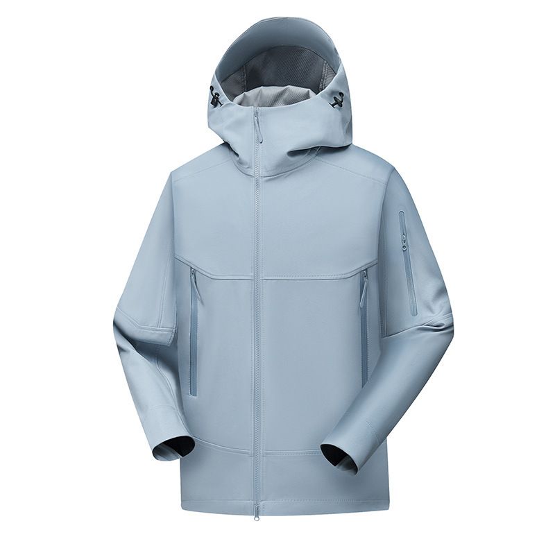 Three-Proof Outdoor Soft Shell Hooded Jacket Couple New Spring And Autumn Sports Waterproof Coat Unisex Trendy_voghion.com