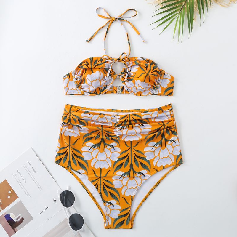 Three-dimensional Flower One-piece Swimsuit Women's Beach Vacation Dress Swimsuit_voghion.com