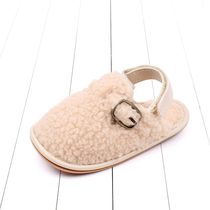 Autumn and winter new lamb wool walking 0-12 months Velcro baby hairy shoes BNB3132_voghion.com