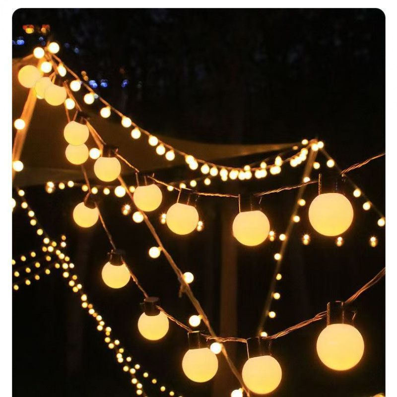 LED Bulb Outdoor Camping Canopy Solar String Wedding Night Market Stall Decoration Atmosphere Lights_voghion.com