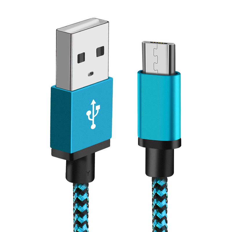 Câble USB micro tissé en Nylon, 1m/2m/3m, pour synchronisation de données, chargeur, adapté à Samsung, HTC, LG, Huawei, Android_voghion.com
