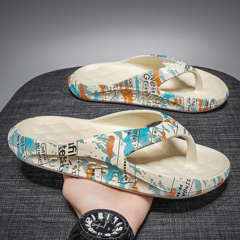 Herren-Hausschuhe mit dicker Sohle, superweich, rutschfest, weiche Schaumstoff-Schieber, Slipper für drinnen und draußen, rutschfeste Sommer-Hausschuhe_voghion.com