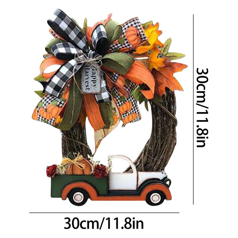 Decorative Door Wheel Disc Pinecone Truck Wreath Hanging Ornament_voghion.com
