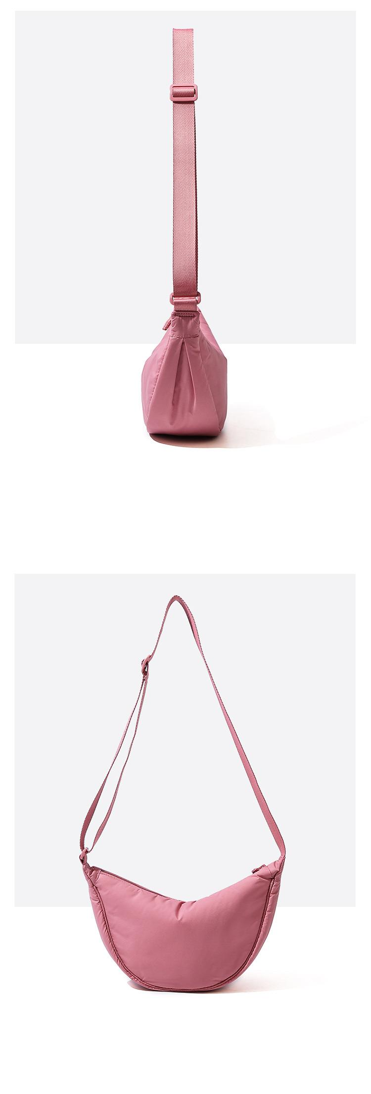 Borsa a tracolla portatile semplice da donna in nylon imbottito in tinta unita, borsa da viaggio_voghion.com