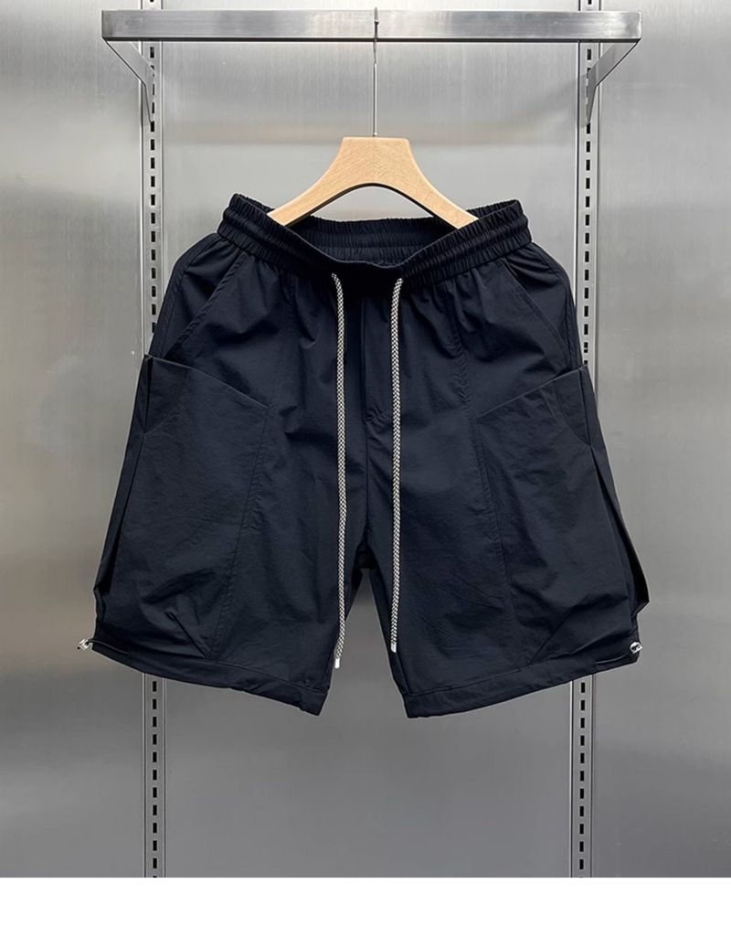 2024 Zomer Nieuwe Grote Zak Functionele Stijl Losse Sport- en Casual Shorts Rechte Ademende 5/4 Broek_voghion.com
