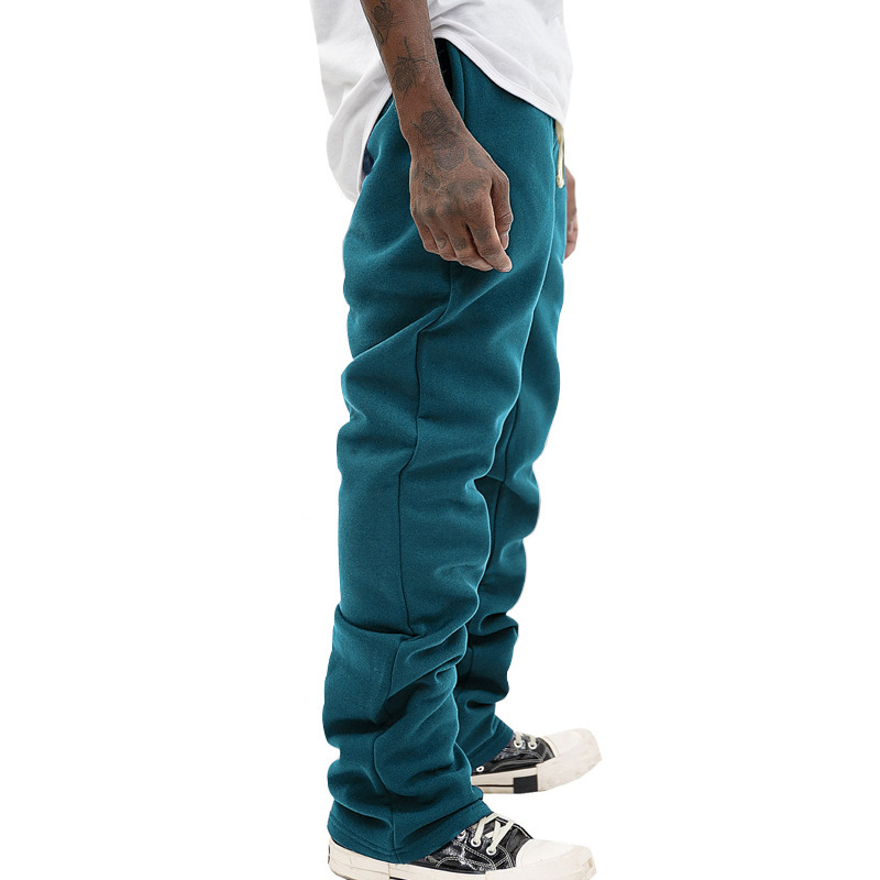 Flared Drawstring Long American Style Solid Color Slim Fit Men's Casual Pants Trendy_voghion.com