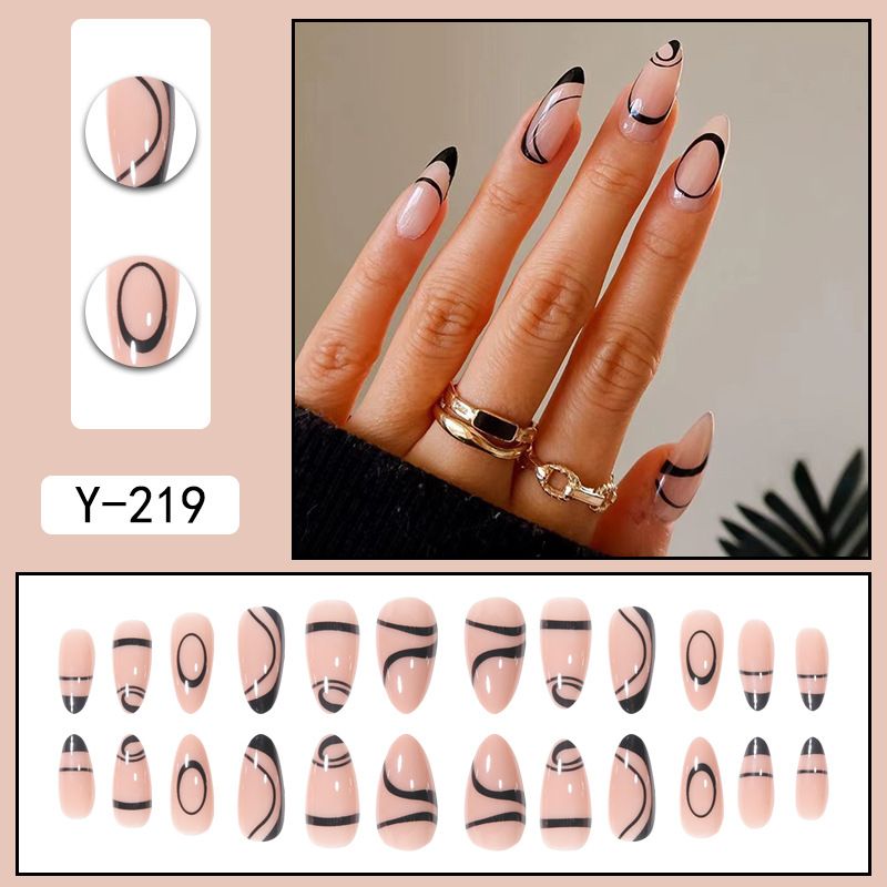 Wiederverwendbares Set mit aufklebbaren Nägeln – trendige Farbverläufe und minimalistische Designs, einfach anzubringende künstliche Nägel für mühelose Schönheit (mehrere Farben und Stile)_voghion.com