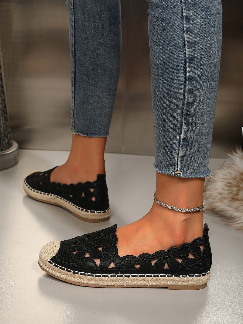 Naiste kingad kevad- ja suvised vaba aja veetmise stiilis ümmargused kalamehejalatsid Kerged lamedad õledest naiste õõnsad trendid_voghion.com