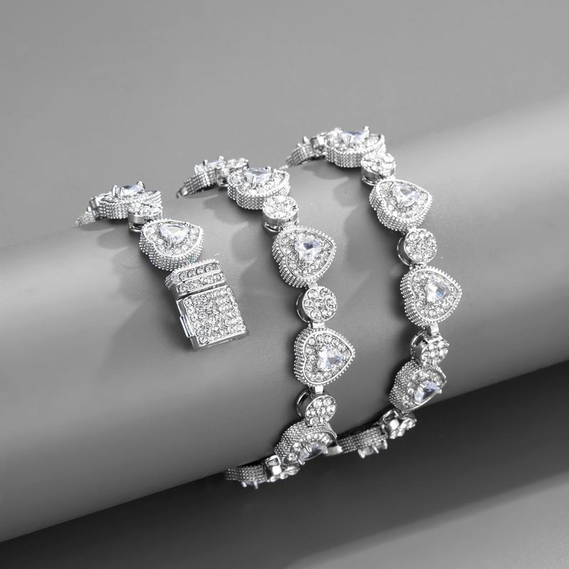 Hiphopo „New Love Rock Candy“ cirkonio sujungimo karoliai, 12 mm geometrinis kubietiškos grandinėlės asmenybės mados tendencijų papuošalai_voghion.com