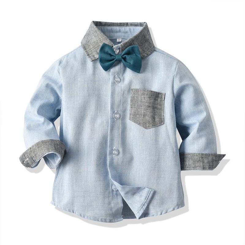 Abbigliamento per bambini autunno nuovo abbigliamento per bambini camicia a maniche lunghe per bambini camicia per bambini giacca pantaloni scuri abito a pois_voghion.com