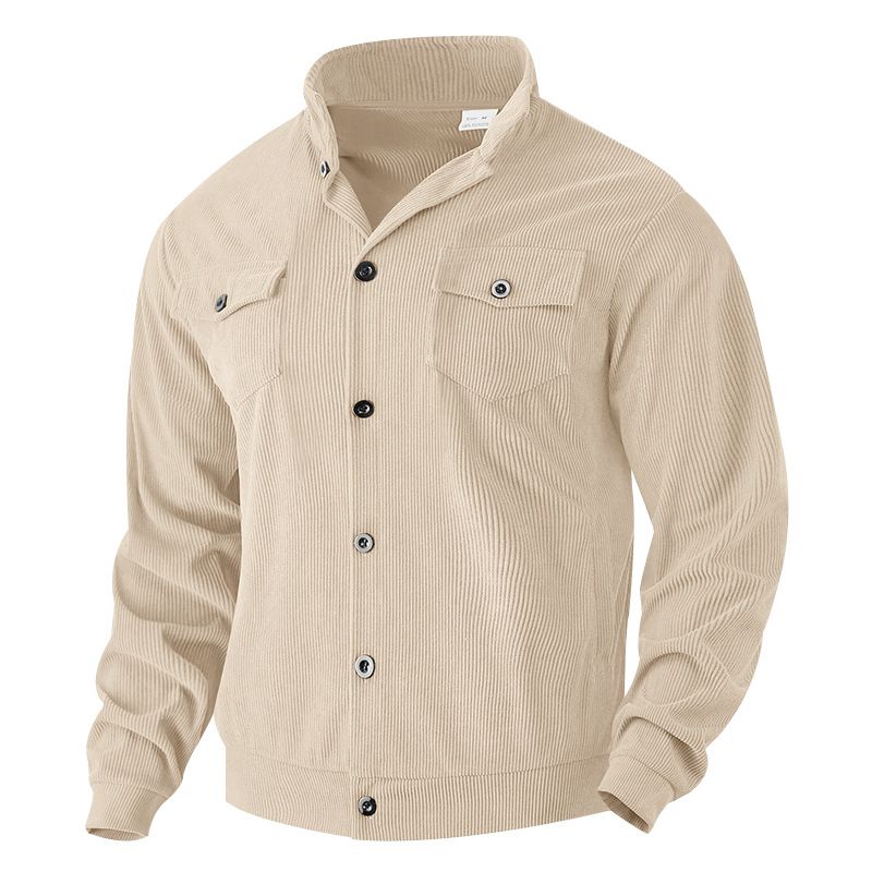 Autumn New American Workwear Casual Loose Lapel Corduroy Jacket For Men_voghion.com