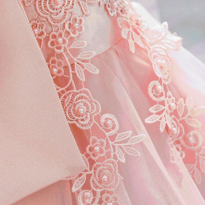 Abito da sposa per bambina 2025 (70-100 cm) | Tutù da principessa con ricami di perle e spalle scoperte per eventi estivi_voghion.com