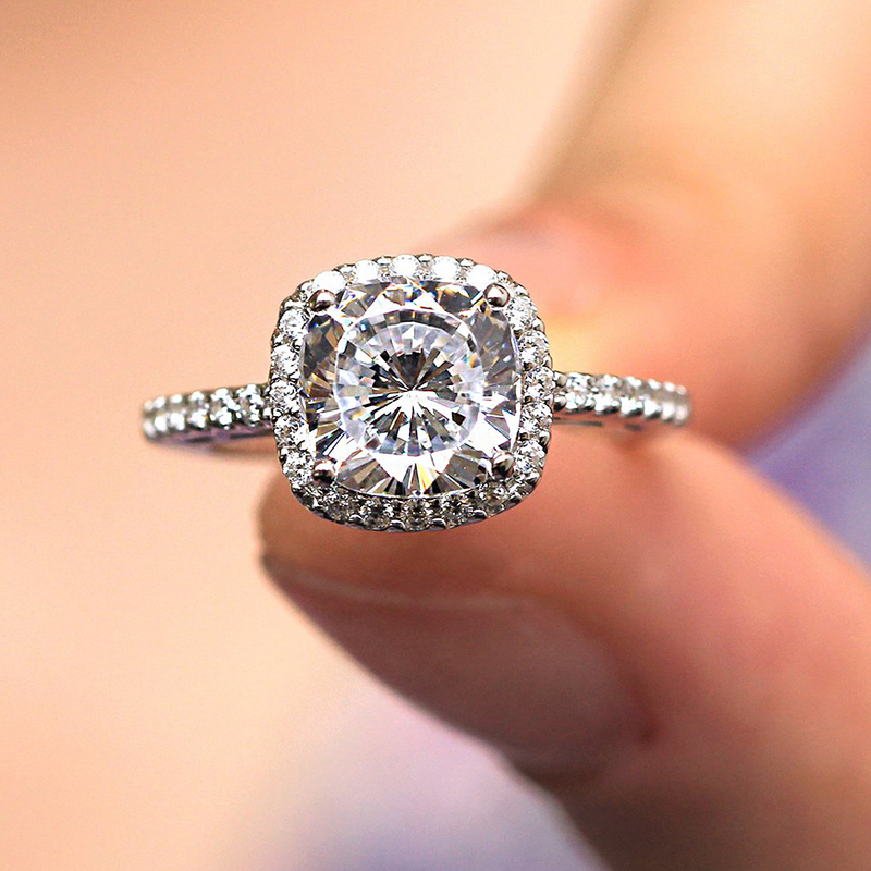 Classico anello di fidanzamento da donna con zircone a forma di cuore, anello con microdiamanti placcato in oro vero, gioielli di grande vendita_voghion.com