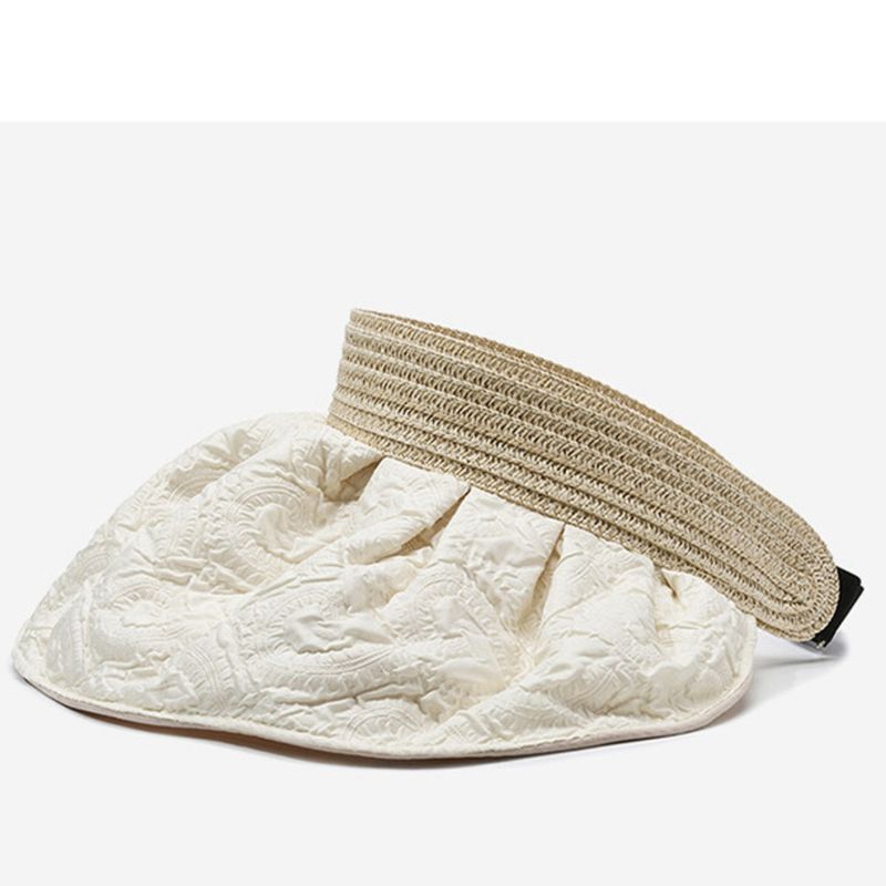 Para mulheres, chapéu de sol com aba larga e proteção UV, chapéu de palha versátil para o verão_voghion.com