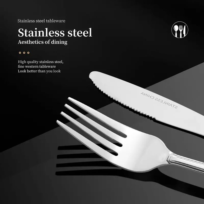16-Piece Luxury Premium Silverware Dinnerware Tableware Set For Home - Stainless Steel Flatware Service For 4 With Forks, Knives, Spoons, And Teaspoons - Durable, Elegant, And Rust-Resistant Cutlery F_voghion.com