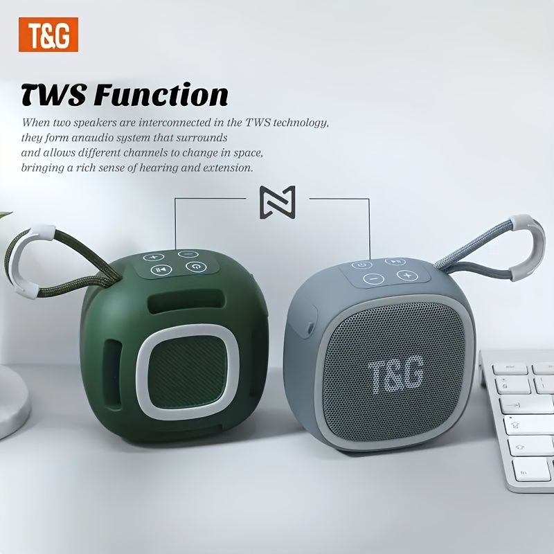 TG659 Mini Trådlös Högtalare, TWS 5.3, TF-kortplats, Inbyggd Mikrofon, USB Typ-C Laddning, Bärbar För Utomhus- Och Festbruk_voghion.com