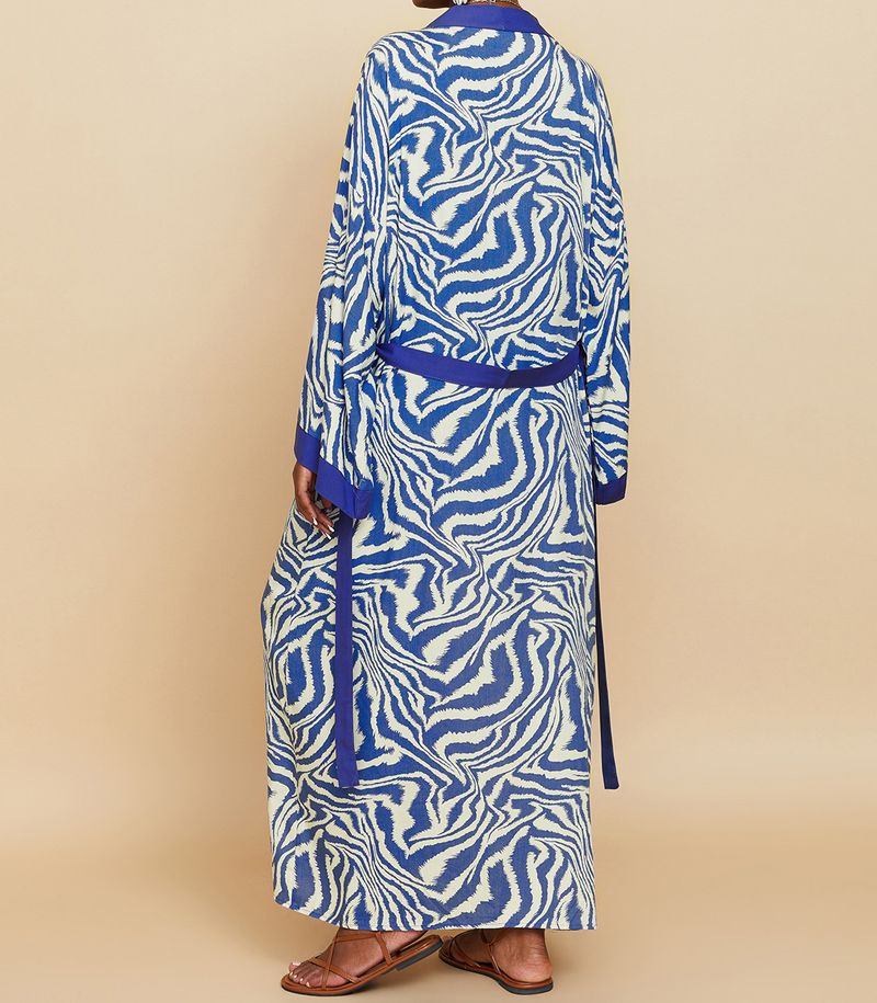 Women's Clothing Beach cover-up rayon zebra pattern holiday bikini sunscreen cardigan dress large size loose_voghion.com