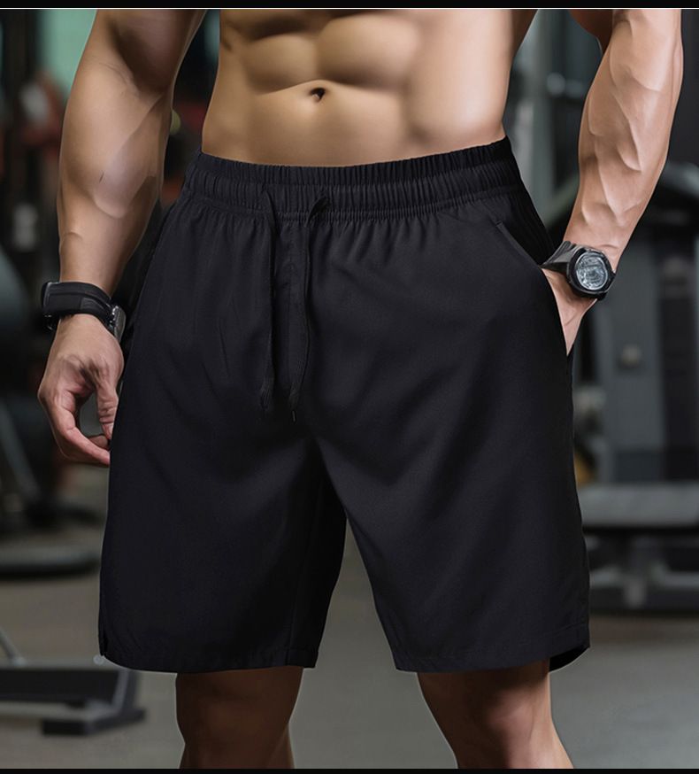 Shorts Men Summer Solid Color Large Size Loose Casual Pants Men Thin Quick Drying Running Sports Fitness Five Point Pants_voghion.com