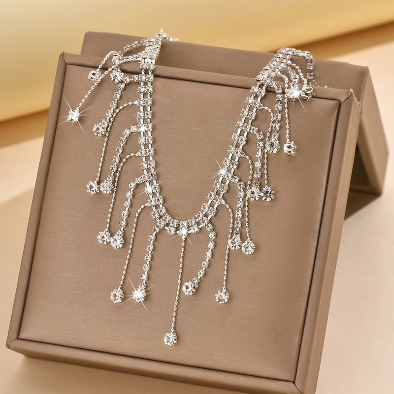 Unisex Hot Selling Tassel Anklet Rhinestone Ladies Summer Beach Simple Double Layer Teardrop Shaped Pendant Anklet Anklet_voghion.com