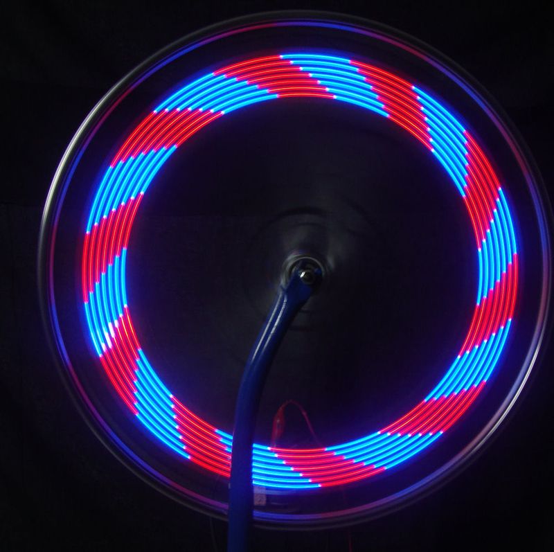 Mountainbike-Speichen-LED-Feuerrad, mehrfarbiges Muster, doppelseitiger Stahldraht, Vibrationssensor, Doppelsensor, Farblicht_voghion.com