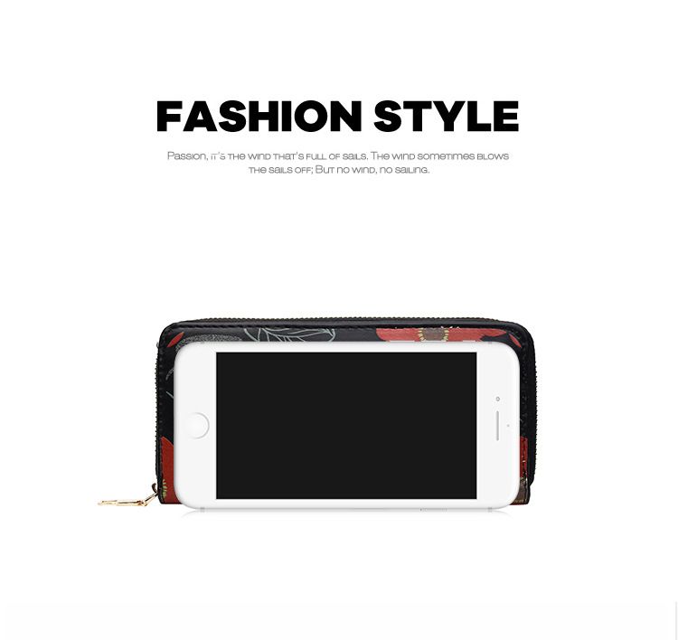 Torebki damskie Portfel Damska modna torebka wieczorowa z nadrukiem kwiatowym Wersja damska Portfel PU o dużej pojemności, etui na karty, portmonetka na monety_voghion.com