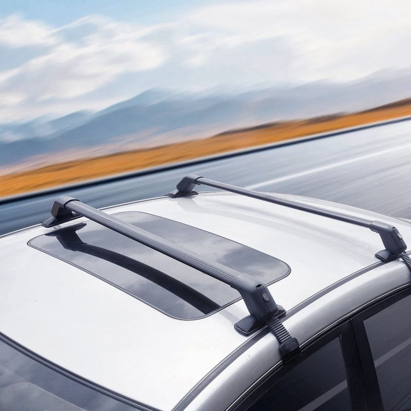 Gap Capacity Side Rack Fit SUVs Roof Aluminum Bars Locks 41.3 2PCS Cross Rail For Raised 155 Lbs Adjustable With With Universal_voghion.com