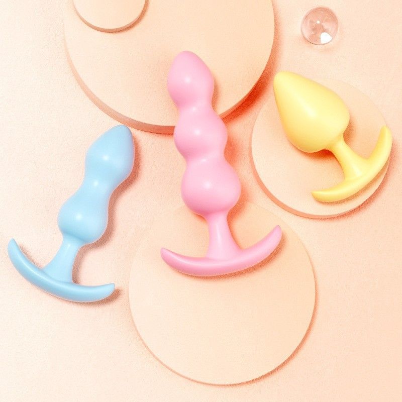 Plug anal en gelée pour femme avec grosses perles_voghion.com