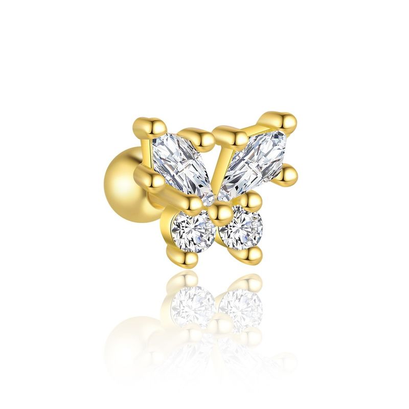 S Sterling Sier French Zircon Round Head For Women Niche Light Design Sense Geometric Earrings_voghion.com