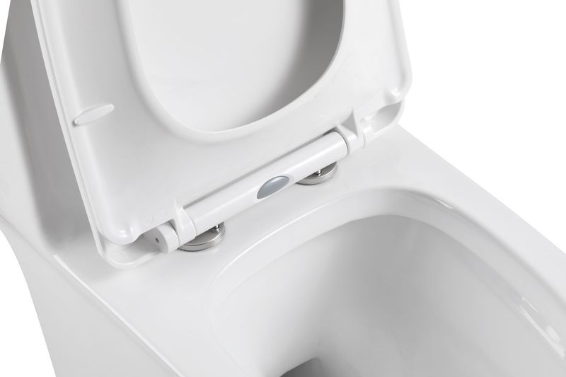 1.1/1.6 GPF Elongated Comfort Height Super Quite Flushing Floor Mounted One-Piece Toilet, CUPC Certified, WaterSense Cetified, Ceramic, White Color, Soft Close Seat_voghion.com