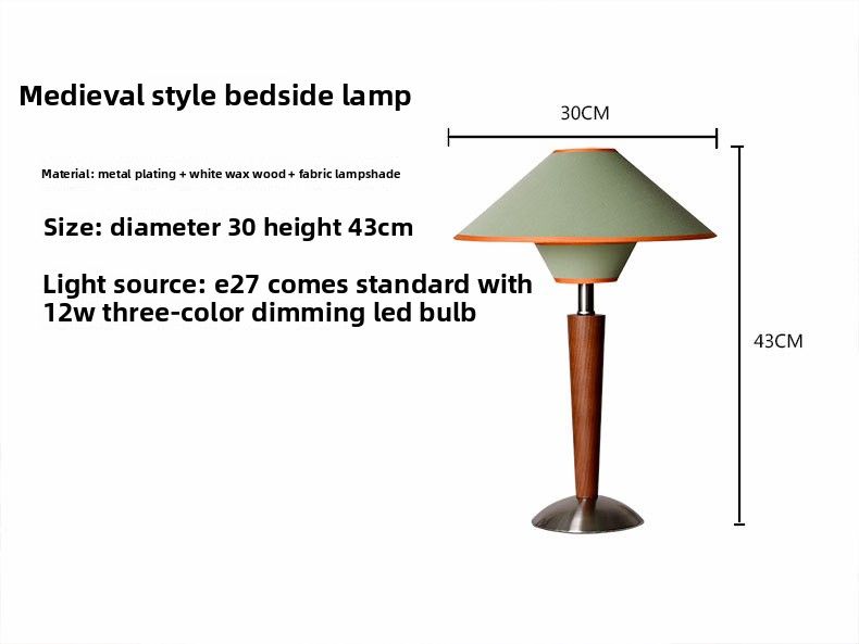 Decoração de quarto de alta qualidade vintage dos anos 1960, mesa de estudo estilo americano, madeira maciça, luminária de cabeceira com atmosfera simples_voghion.com