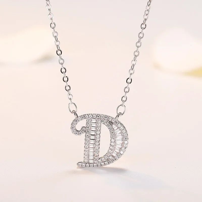 Klassiskt Sterg Sier Nytt Gnistrande A~Ö Bokstav Hänge Halsband Utsökt Ljus Charm Damsmycken Överraskningspresent_voghion.com