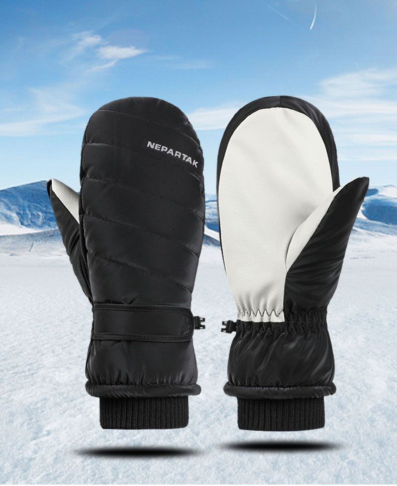 Luvas femininas de esqui de inverno com lã grossa, antiderrapante, resistente à água, touchscreen, para ciclismo elétrico, snowboard, quentes_voghion.com