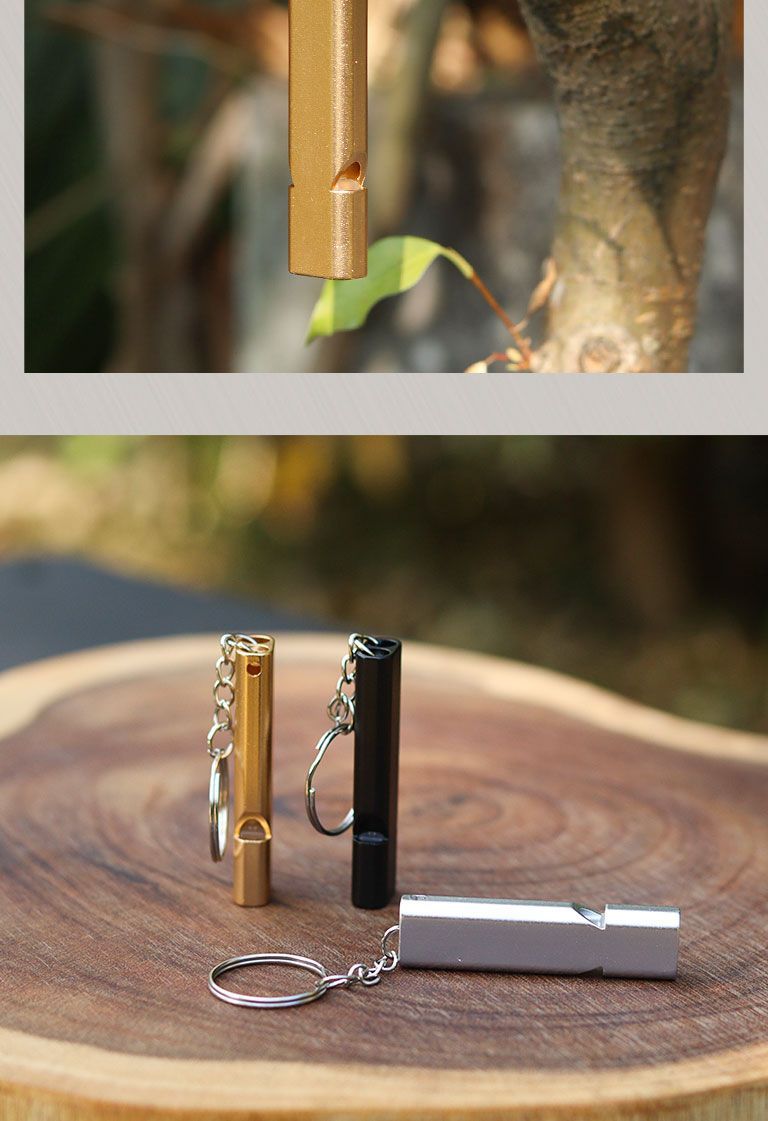 Outdoor High Flat Aluminum Alloy Frequency Survival Whistle Dual Tube Portable Gear EDC Tool_voghion.com