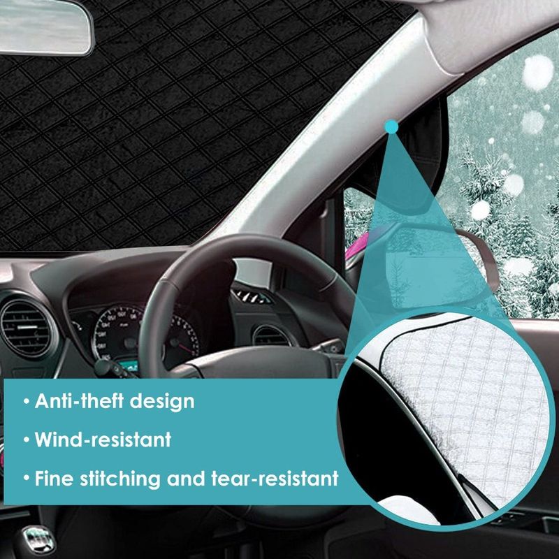 Against With Windshield Small Ice Windshield Flaps Cover Sun Car Snow Anti Mid For SUVs Fit Theft Protector_voghion.com