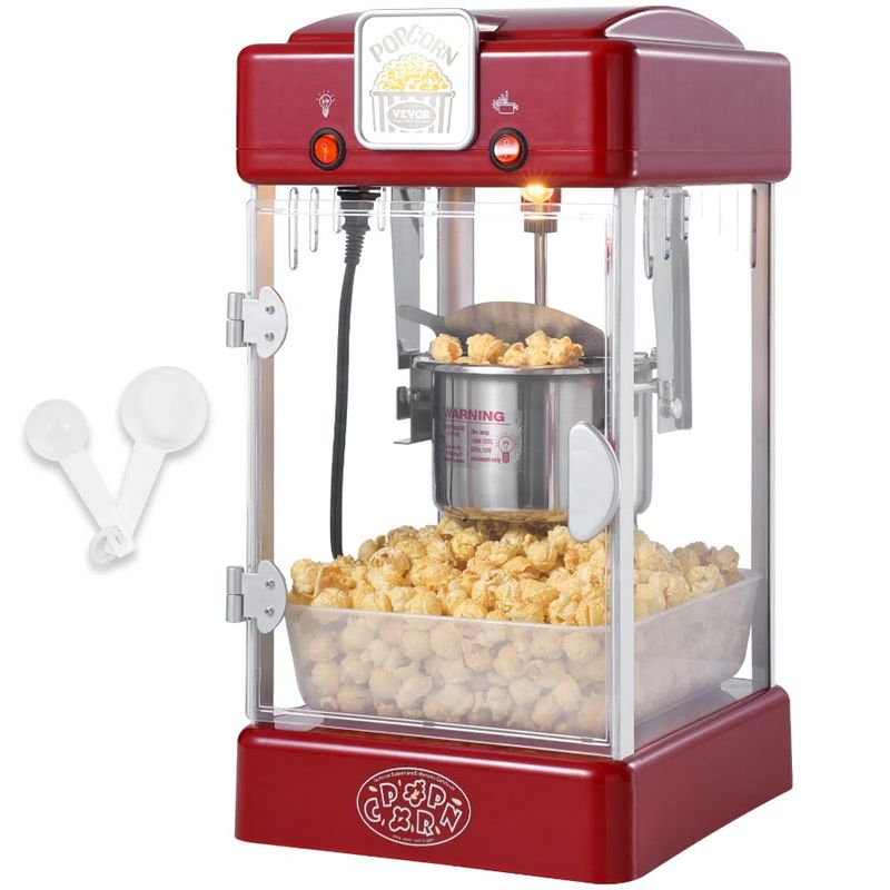 Popcorn Red 2.5 Popcorn Machine Maker Oz 300W Tabletop Popper_voghion.com