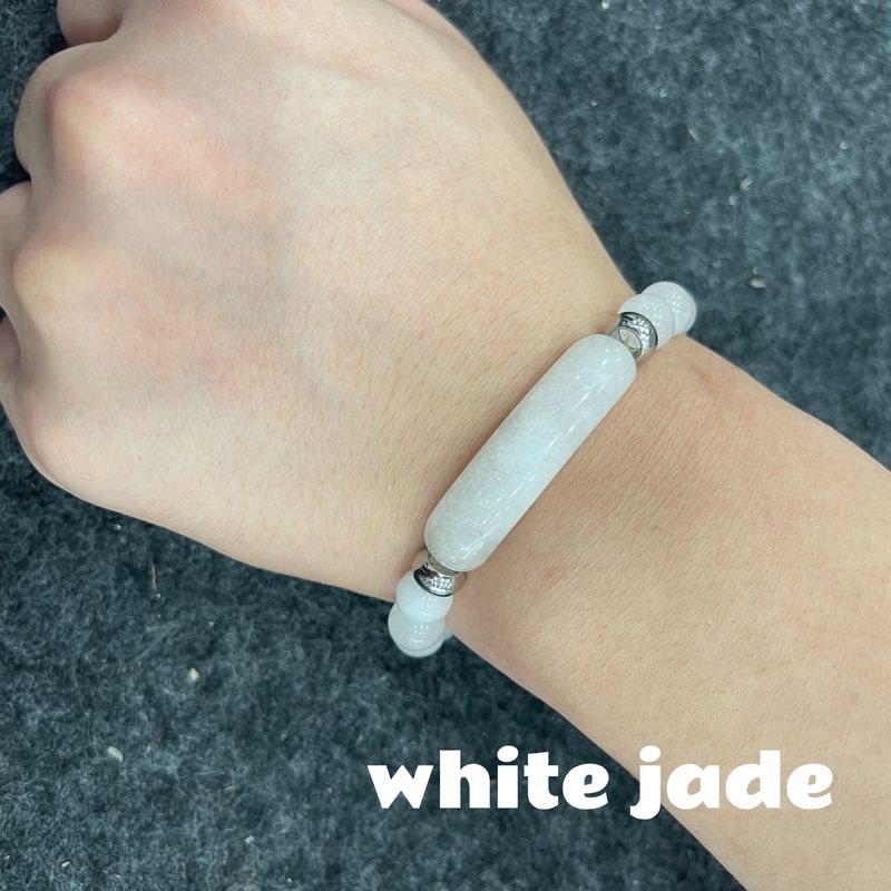 Bracciale con perline rotonde in pietra naturale da uomo, con marchio Bridge, elastico, in agata e cristallo, per yoga, braccialetto energetico in pietra naturale_voghion.com