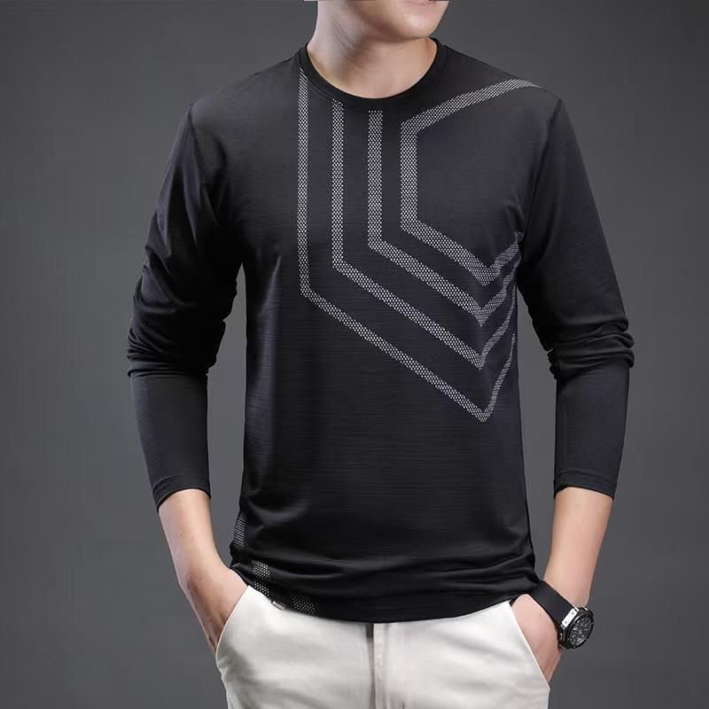 Long sleeved T-shirt for leisure, sports, fitness, high elasticity, quick drying top_voghion.com