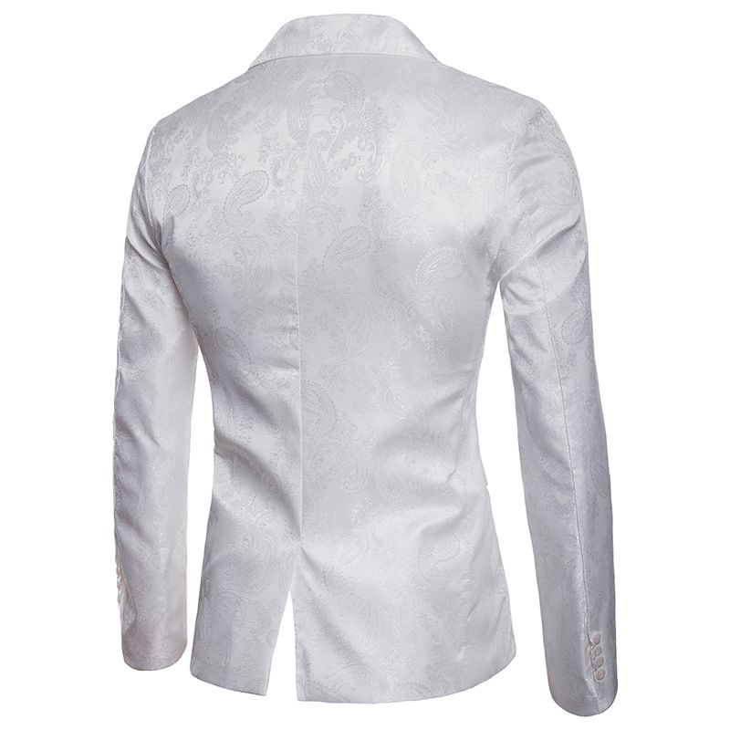 Anzug Court Style Dunkles Muster Design Mode Single Button Slim Fit Herren Blazer_voghion.com