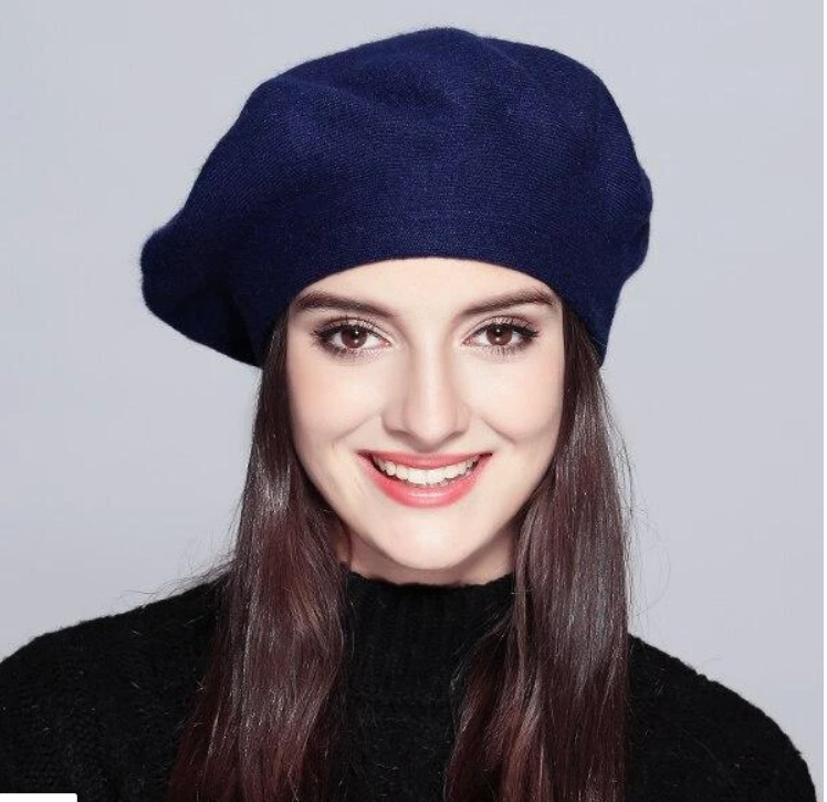 YLWHJJ 2024 Brand Beret Hat For Women Solid Color Wool Knitted Berets With Ladies Fashion Popular Winter Warm Hat_voghion.com