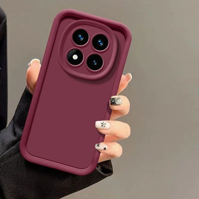 Solid Color Camera Lens Silicone Case For Xiaomi Redmi Note 14 Pro Plus 4G 5G Funda Back Cover_voghion.com