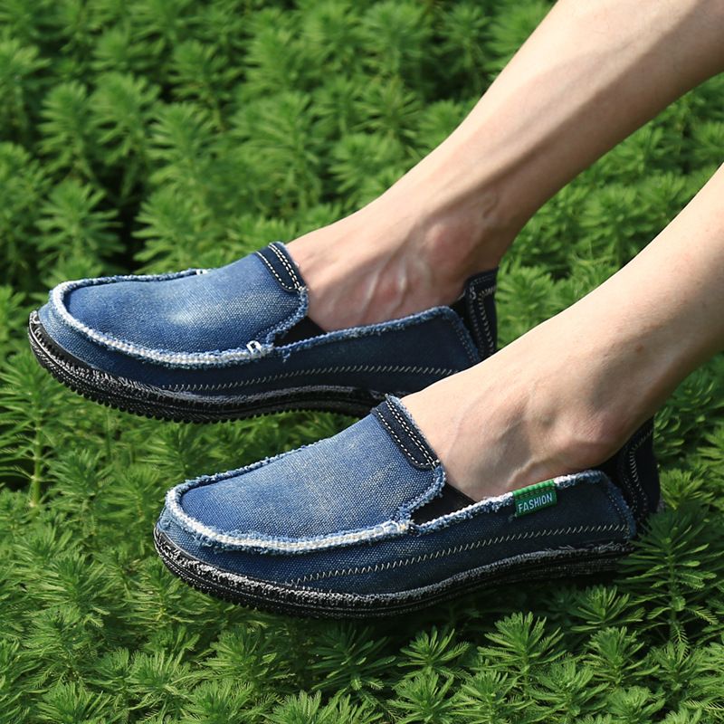 2025 New Old Beijing Cloth Casual Loafers, Rubber Soled Outdoor Canvas Shoes, Fashionable Black Bean Shoes For Men_voghion.com