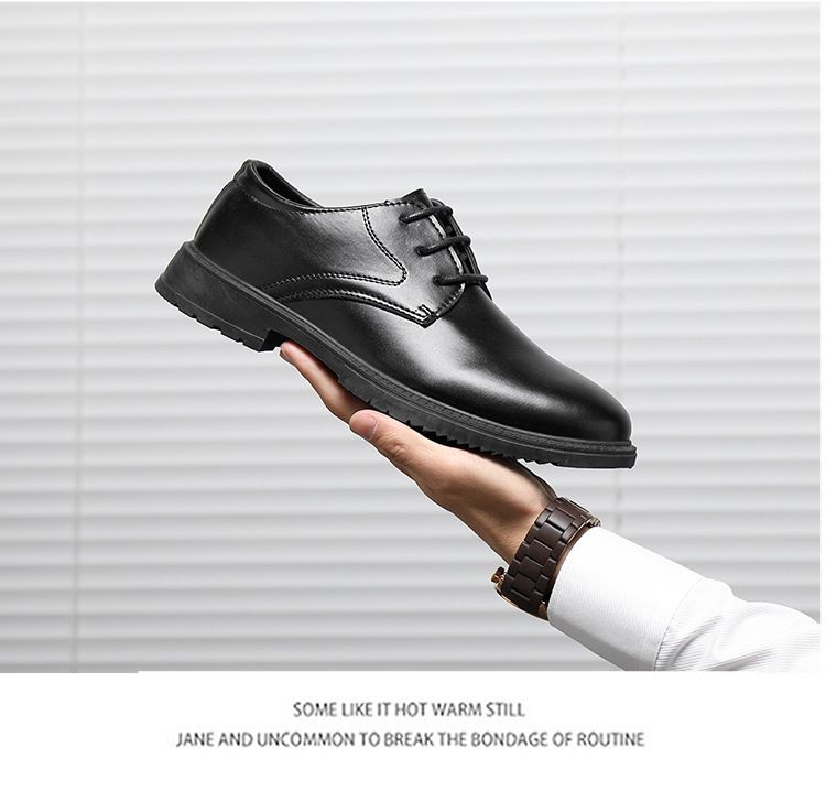 Chaussures en cuir transfrontalières pour printemps et été Chaussures décontractées basses Chaussures pour hommes tout-aller Chaussures de travail noires Chaussures d'affaires de style coréen imperméables pour moi_voghion.com