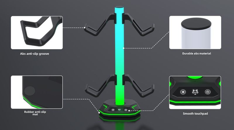 PS5 handle headset VR luminous bracket gamepad bracket RGB light effect PS5 accessories storage PS VR hanger_voghion.com